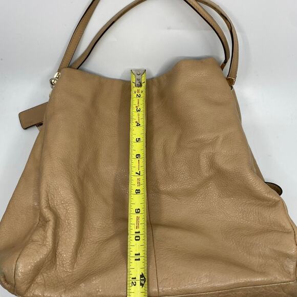 Coach Large Edie Tan Leather Shoulder Bag - Picture 3 of 13